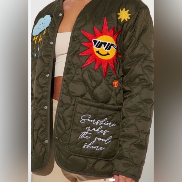 First Row Rain Or Shine Quilted Olive Liner Puff Jacket Sz Small Unisex - Picture 2 of 5